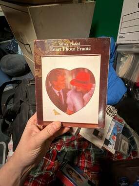 Vintage Silver Plated Heart Photo Frame